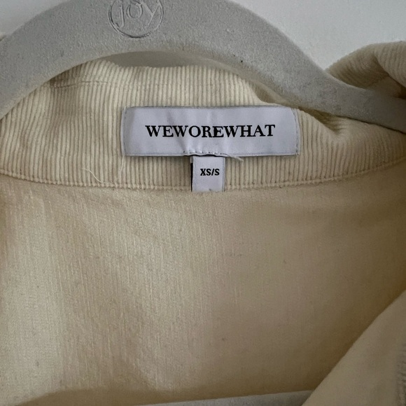 WEWOREWHAT pastel yellow corduroy shacket size xs/s - Picture 5 of 6